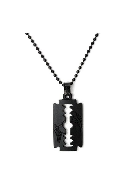 Black Color Razor Design Men's Necklace