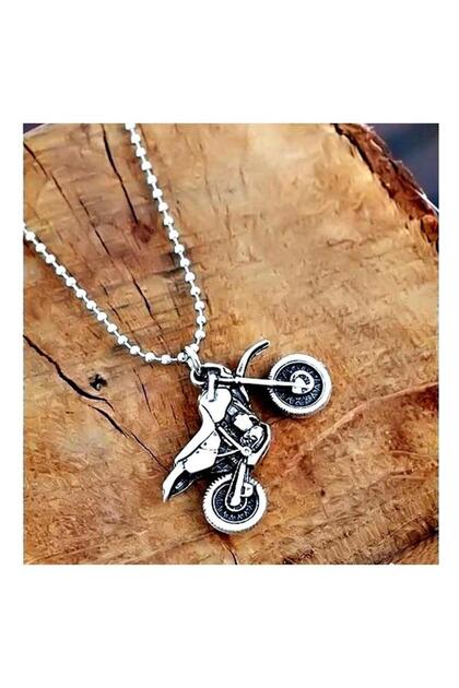 Silver Color Men's Motorcycle Necklace
