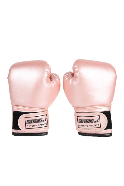 Pink 2pcs Kids Boxing Gloves PU Leather MMA Fighting Gloves Punching Bag Kickboxing Thai Gloves Prof