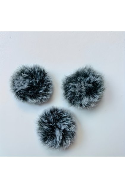 3pcs Basix Plush Lapel Microphone Cover - USB Type-C, Faux Fur Windproof Noise Reduction for Intervi