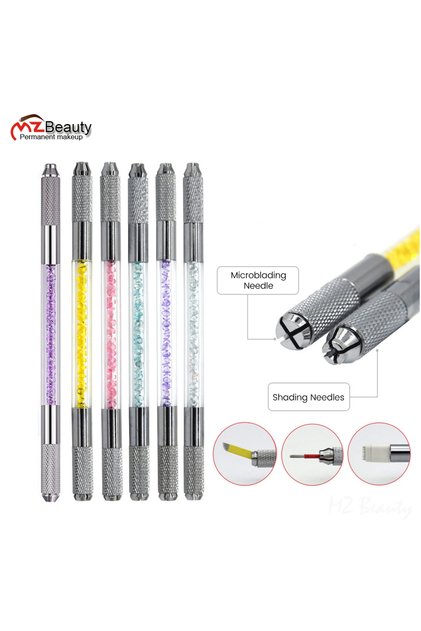 Purple 2 IN1 Microblading Pen Manual Tattoo Pens Double Side Classical Shading Eyebrow Tools Tebori