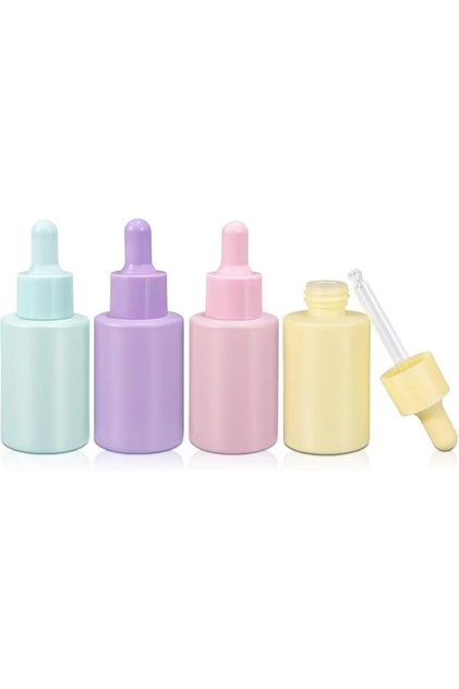 4 Pack1 oz Small Glass Thick Dropper Droppers Pipette Bottles Glassware Droplet with 3 Funn