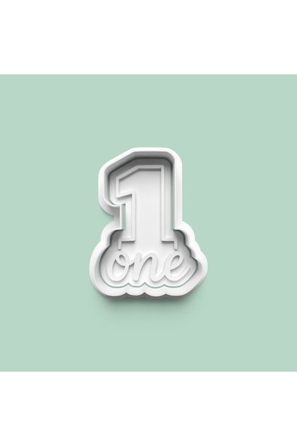 One Year Old Birthday Number One Cookie Mold and Sugar Dough Mold 1016-1