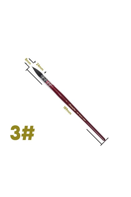 Number-3 1Pcs Artist Hand-Painting Drawing Brushes Professional Watercolor Brush Pen for Water Color