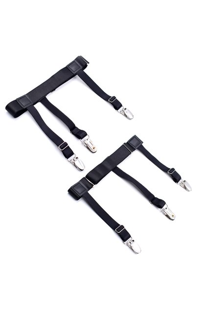 Style A Men's Shirt Stays Adjustable Elastic Shirt Tuckers Garters Shirt Holders with Non-Slip Locki
