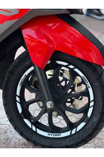 12 Pieces Wheel Rim Stripe Sticker Set for Tvs Ntorq 125 (Front Rear Right Left Sufficient)