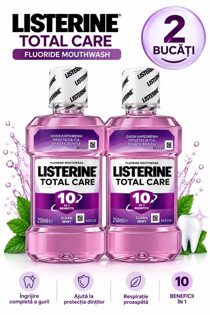 2x 250 ml apă de gură total care