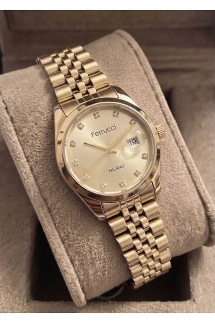 Women's Metal Case Steel Strap Stone Wristwatch with 2 Years Warranty