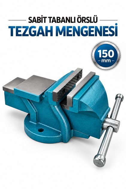 HD21150 Tezgah Mengenesi Sabit Tabanlı Örslü 150 mm Maksimum 14 cm Ağız Açıklığı Ağır Hizmet Tipi