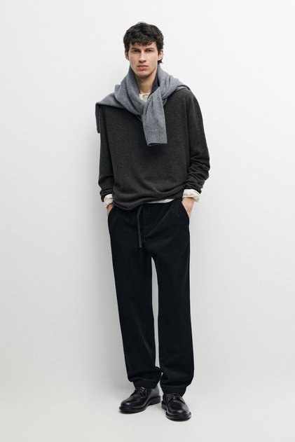Fitilli kadife jogger pantolon