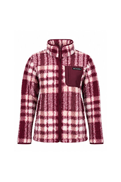 West Bend Print Full Zip II 2085854-624 Kadın Polar Kırmızı Beyaz