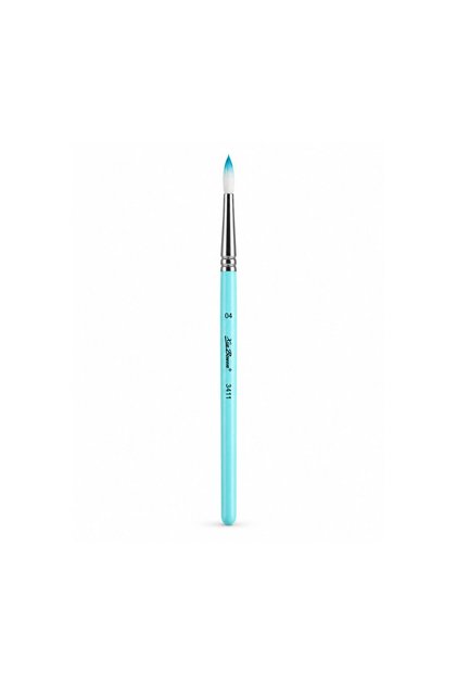 Pensula pentru Machiaj si Pictura pe Fata, Flippy, Varf Plat, Peri Sintetici, Maner Ergonomic, 19.9 cm, Turcoaz