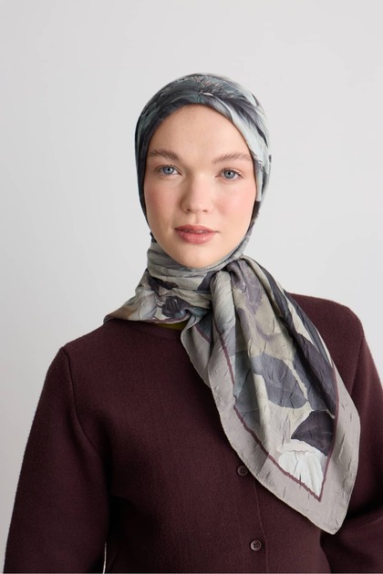 Sepia Garden Pattern Bamboo Scarf