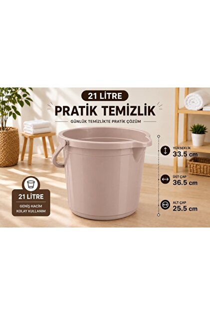 Kapaksız Su Kovası 21 Litre Pudra Temizlik Kovası Kapaksız Kova 1 Adet