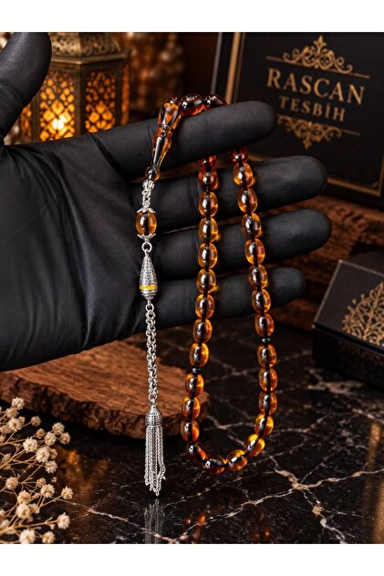 Globe Cut Fire Amber Praying Beads