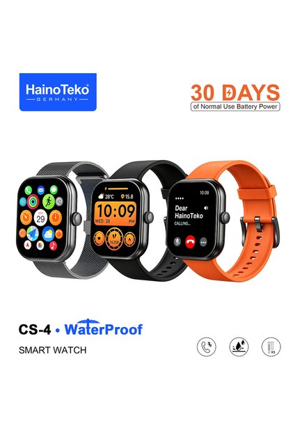 CS-4 Real Waterproof Design Smart Watch with 2.01 Inch TFT Display Bluetooth Calling 30-Days Battery Life 3 Interchangeable Straps, Fitness & Smart Features Designed for Ladies and Gents