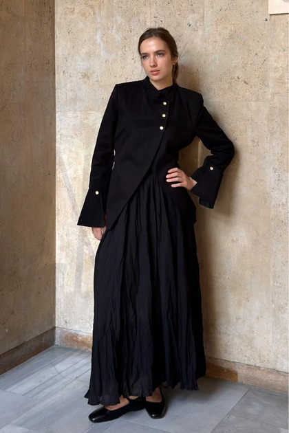 Siyah Alora Cotton Ceket