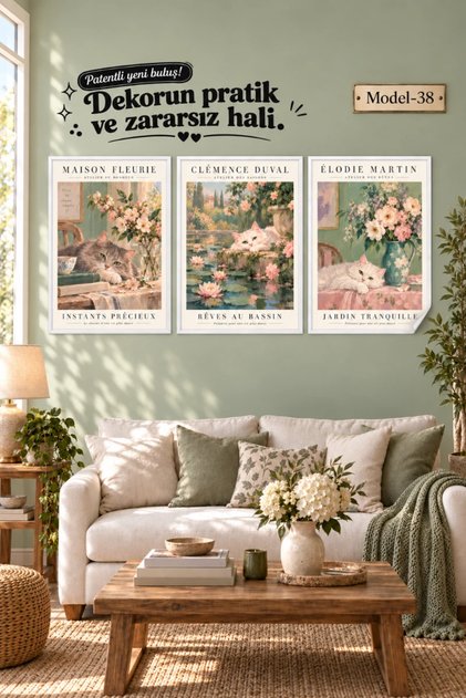 Statik Tutunma Özellikli Tablo - Poster Hayvan (Model- 38)