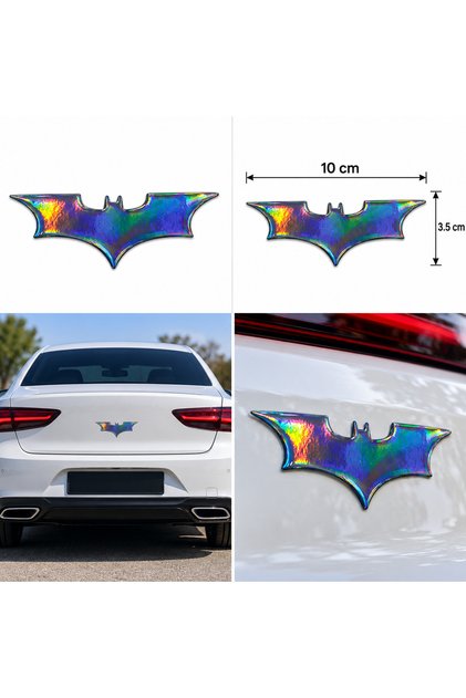 Redlinegrafik Batman Yarasa Kabartmalı 3d Logo Sticker 1 Adet Damla Kabartmalı 3D Etiket Araba Motor
