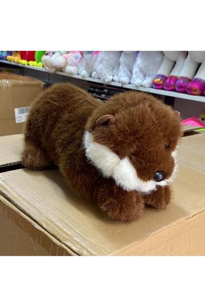 Plush Brown Sleeping Companion Lying Otter Large Size Otter Plush 50 cm Plush