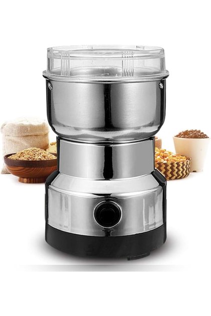 Electric Mill Grinder Machine | 150W - 200ml/85g | Household Stainless Steel Electric Spice Coffee Nut Grain Grinder, Multi‑Function Crusher Mill Blender Kitchen Tool