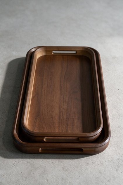Noir Series Acacia Rectangular Tray
