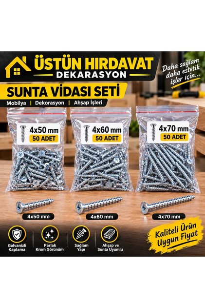 BÜYÜK BOY VİDA SETİ (4X70 4X60 4X50)