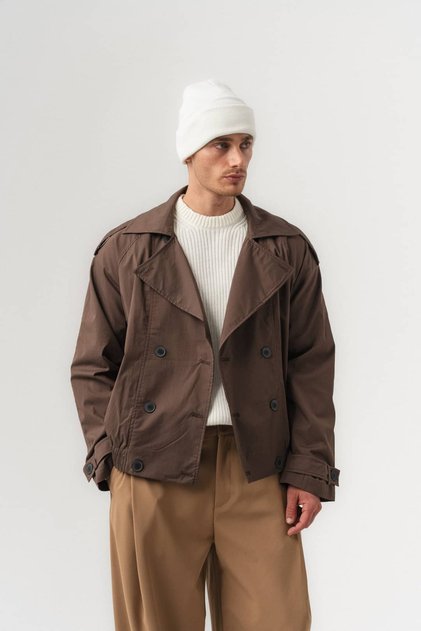 Field Epaulettes Double-Breasted Buttoned Skirt Elasticated Seasonal Men's Coat