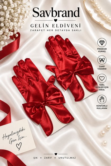 Bowknot Satin Bridal Gloves Stylish Elegant Design Special Occasion and Event Gloves