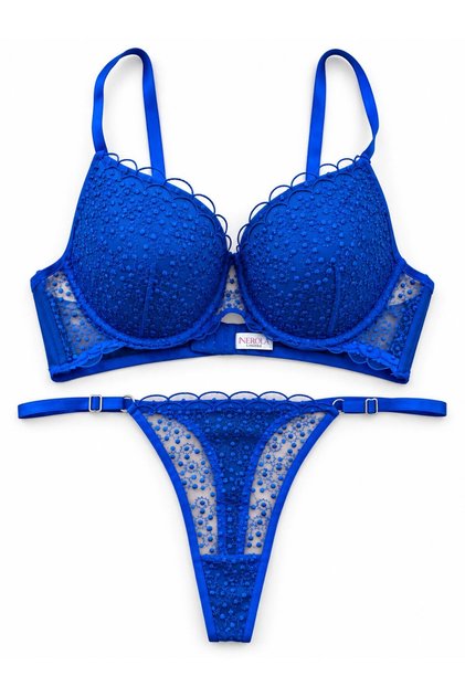 Women's Embossed Patterned Supportive Bra Set (Slim Fit)