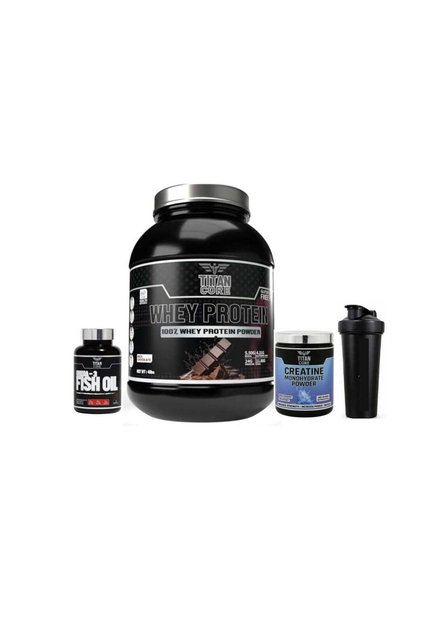 whey protein 1.8kg+ creatine monohydrate 300g+titan core omega-3 free shaker