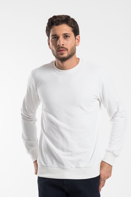 Men's Crew Neck Two Yarn Long Sleeve Plain Sweatshirt The26Sw30