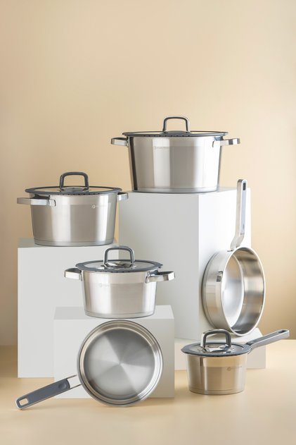 10Pcs Cookware set Panda series, P-1200, Stainless Steel 304, Induction compatible, Durable and Healthy.