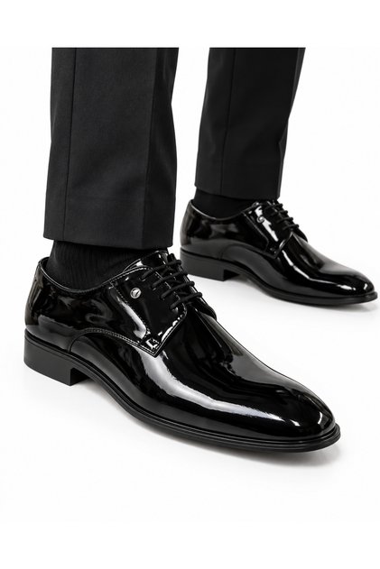 Men's Classic Lace-Up Shoes with Patent Leather and Matte Options, Groom's Suit, Office, Special Occasion Shoes