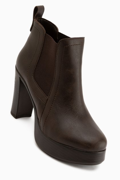 Mersa Brown Platform Heeled Women's Boots