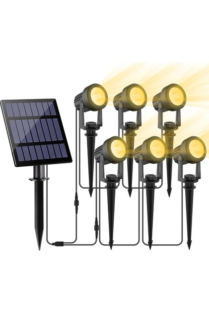 مصباح LED يعمل بالطاقة الشمسية خارجي أبيض دافئ 3000K/6000K/RGB IP65 للحديقة والمناظر الطبيعية وممرات الأشجار
