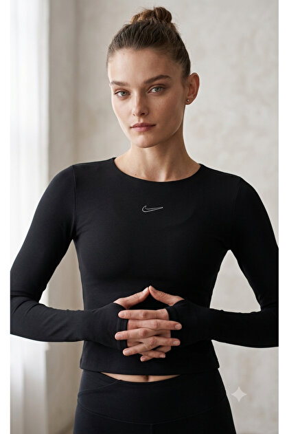 Ls Fitted Top Gls Kadın Siyah spor Sweatshirt