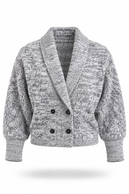Navy Blue Belted Oversize Knitwear Cardigan 2729