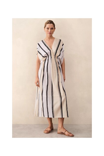 Lemlem Leila Deep V-Neck Women's Maxi Dress