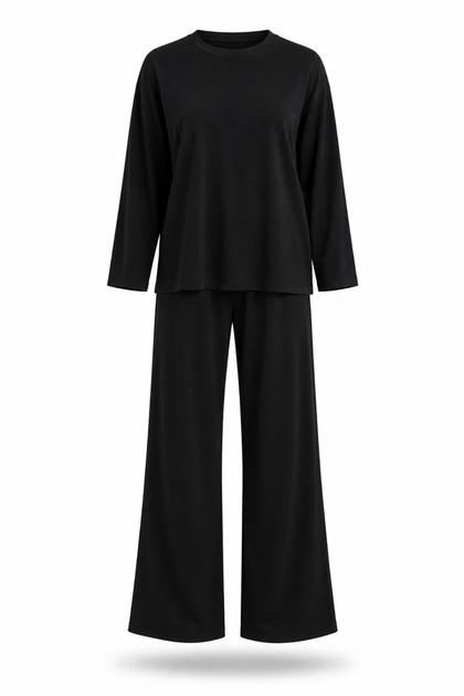 Black Basic Tracksuit Set 0015