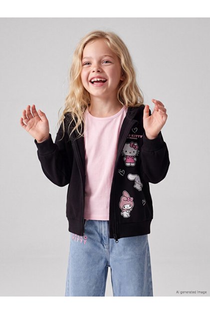 Quality Parts from Çelebi Store Hello Kitty Printed Girls' Zipper Sweatshirt