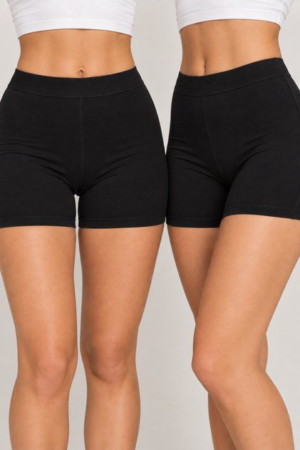 Women's 2-Piece Cotton Modal Stretchy Biker Shorts Leggings Short Length Casual