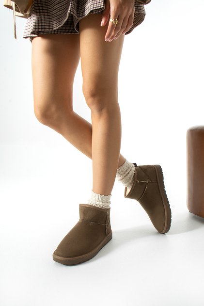 Women's Mink Winter Boots Suede Fur Inside Thin Sole Daily Comfortable Boots