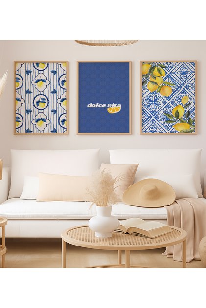 SET DE TABLETE DECORATIVE CU TEMATICĂ DOLCE VITA, CU RAME DE DECOR, 3 PIESE