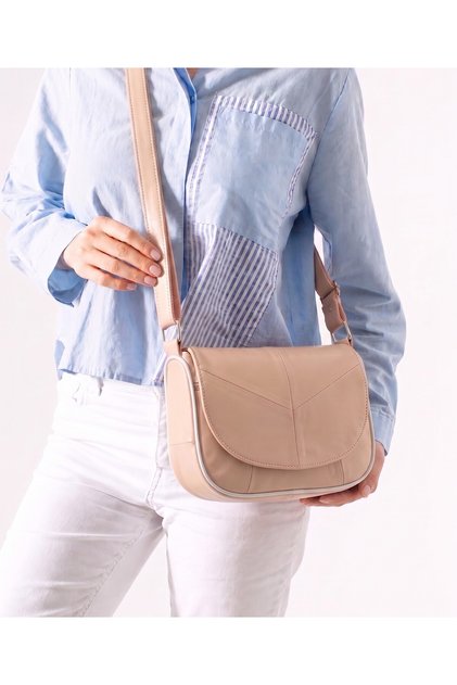 Genuine Leather Women's Oval Cross Shoulder Bag