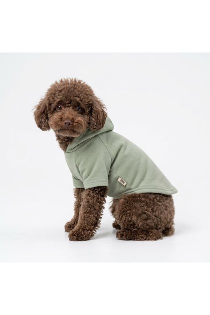 Koyu Yeşil Kapüşonlu Sweatshirt 2 İplik Şardonlu