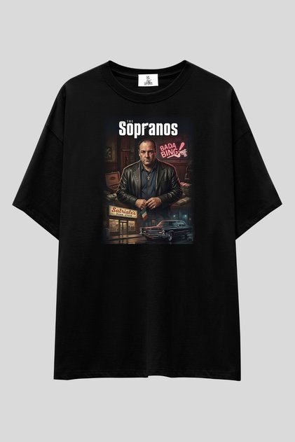 The Sopranos Poster Series Black Bol Kalıp Unisex T-Shirt | 100% Cotton Printed Special Design Tee