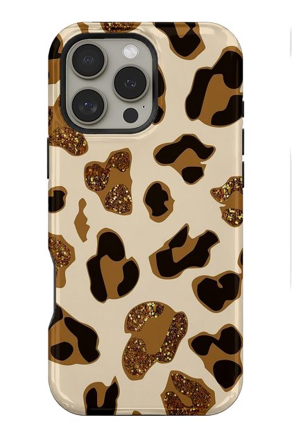 iPhone 16 Pro Compatible - Safari Leopard, Dual Layer Cover, Glossy Surface Protective Case