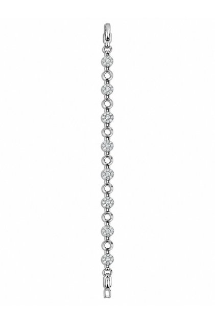 Steel crystal disc ring bracelet
