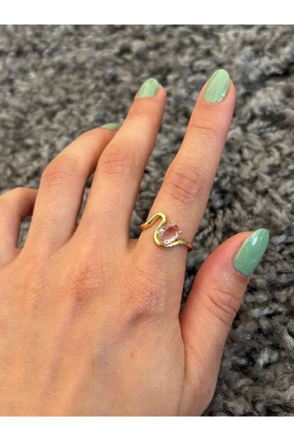 Pink Jewelled Gold Ring